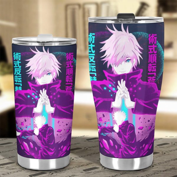 jujutsu kaisen car accessories anime car tumblers cup gojo satoru art zufc7