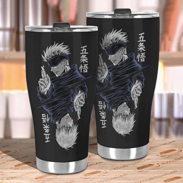 jujutsu kaisen car accessories anime car tumblers cup gojo satoru six eyes r3fud