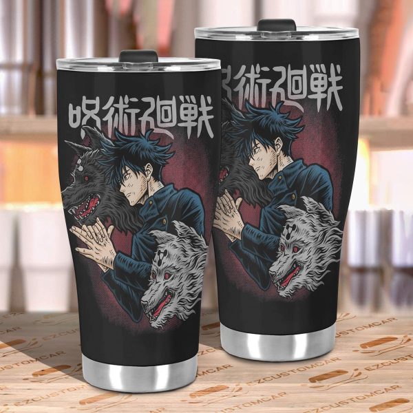 jujutsu kaisen car accessories anime car tumblers cup megumi fushiguro enk9w