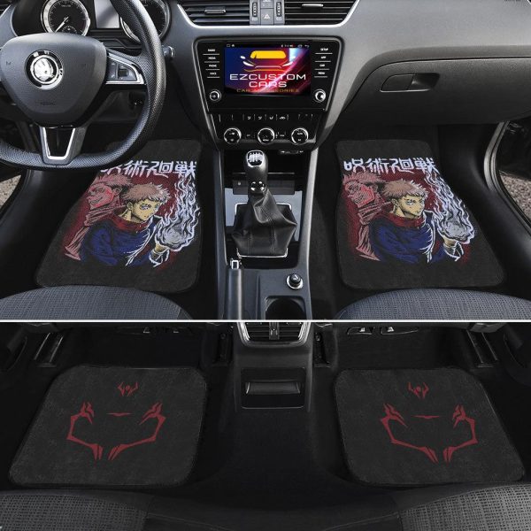 jujutsu kaisen yuji itadori car floor mats divergent fist 24uli