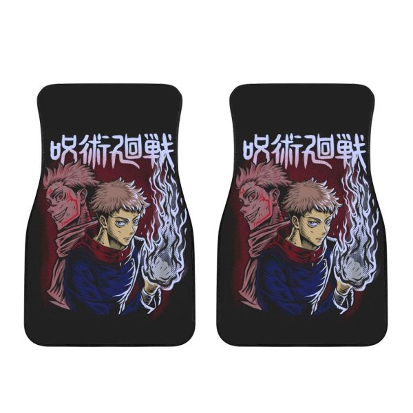 jujutsu kaisen yuji itadori car floor mats divergent fist 6vcmu