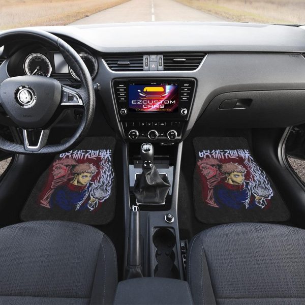 jujutsu kaisen yuji itadori car floor mats divergent fist jokp6