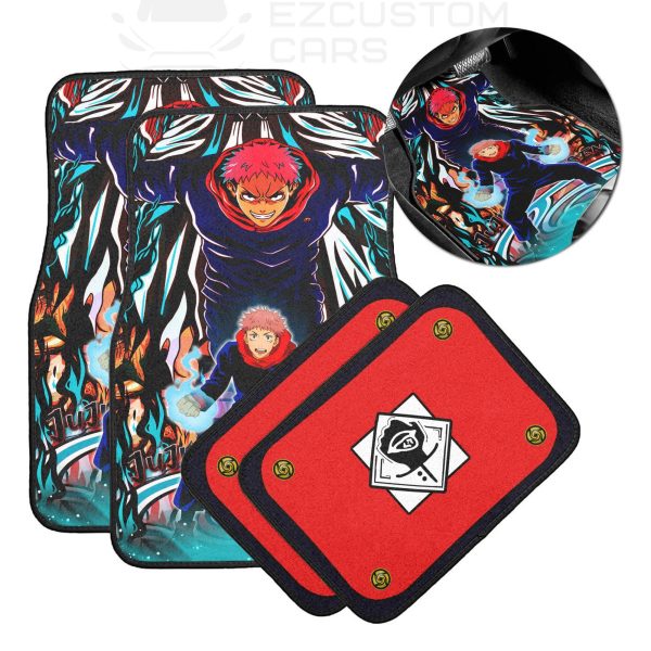 jujutsu kaisen yuji itadori car floor mats fobva