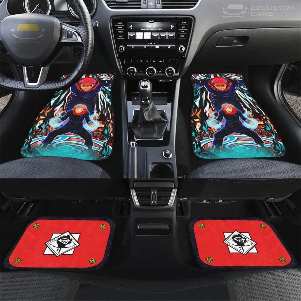 jujutsu kaisen yuji itadori car floor mats pog3o