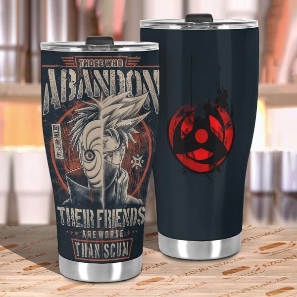 kakashi and obito stainless steel tumbler naruto anime car accessories 62p7c