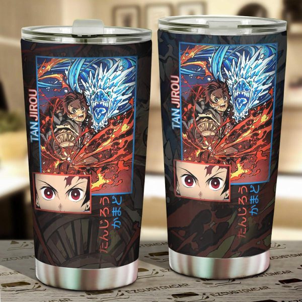 Tanjiro Kamado Tumbler Cup Custom Demon Slayers Anime Car Accessories