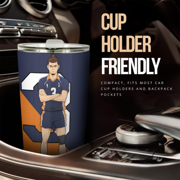 Karasuno High Asahi Car Tumbler Cup Custom Anime Haikyuu Car Accessories