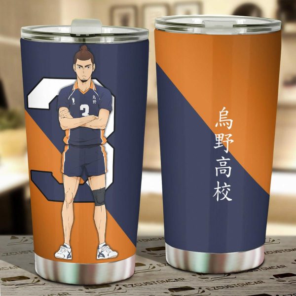 Karasuno High Asahi Car Tumbler Cup Custom Anime Haikyuu Car Accessories