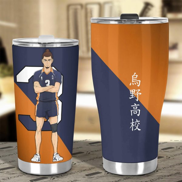karasuno high asahi car tumbler cup custom anime haikyuu car accessories s1lvb