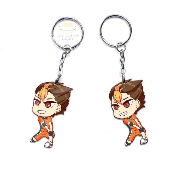 karasuno high keychains custom y nishinoya haikyuu car accessories iawkr