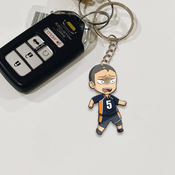 Karasuno High RyÅ«nosuke Tanaka Keychains Custom Haikyuu Car Accessories