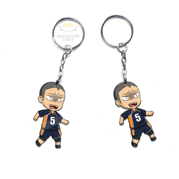 karasuno high rynosuke tanaka keychains custom haikyuu car accessories lkiju