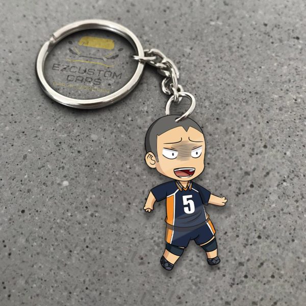 Karasuno High Ryūnosuke Tanaka Keychains Custom Haikyuu Car Accessories Karasuno High Ryūnosuke Tanaka Keychains Custom Haikyuu Car Accessories