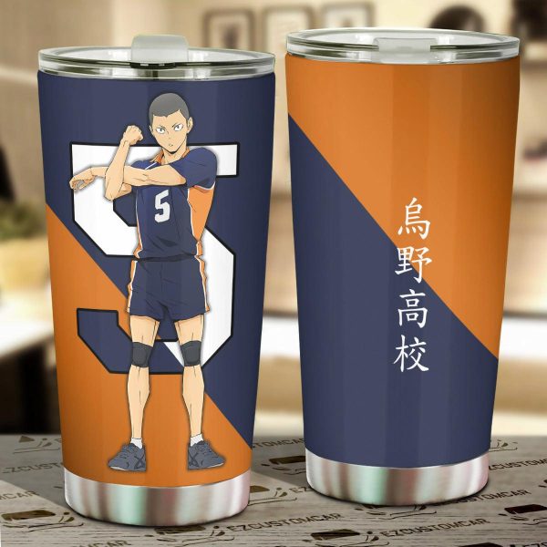 Karasuno High Tanaka Car Tumbler Cup Custom Anime Haikyuu Car Accessories