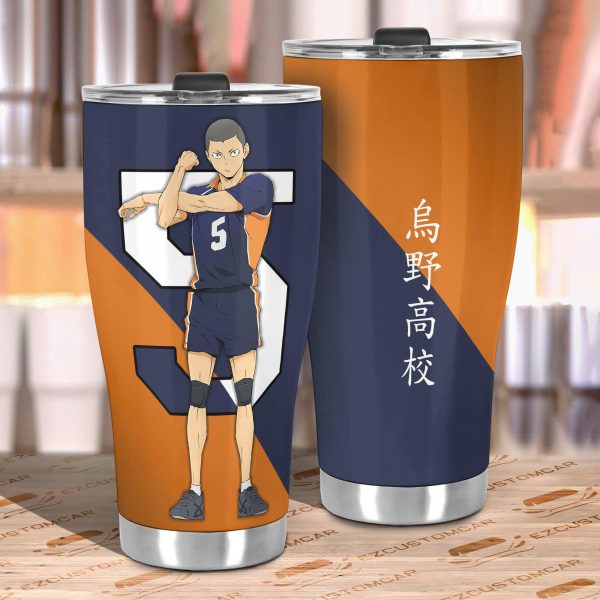 karasuno high tanaka car tumbler cup custom anime haikyuu car accessories jswi7