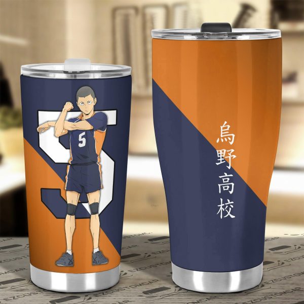 karasuno high tanaka car tumbler cup custom anime haikyuu car accessories jxltw