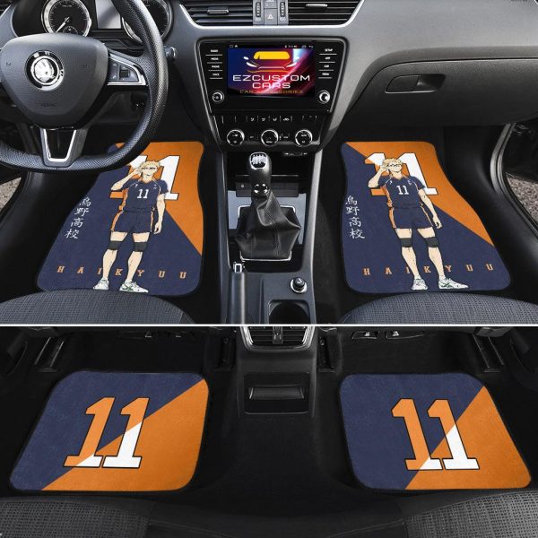karasuno high tsukishima car floor mats custom anime haikyuu car accessories pgjdb