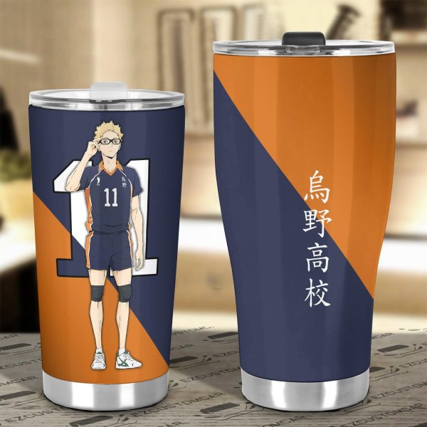 karasuno high tsukishima car tumbler cup custom anime haikyuu car accessories 5iwb5