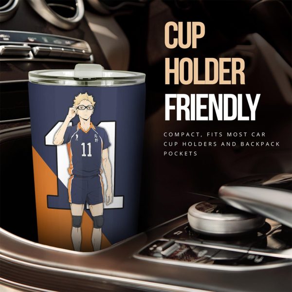 Karasuno High Tsukishima Car Tumbler Cup Custom Anime Haikyuu Car Accessories