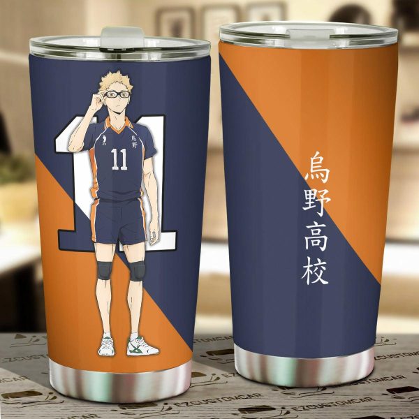 Karasuno High Tsukishima Car Tumbler Cup Custom Anime Haikyuu Car Accessories