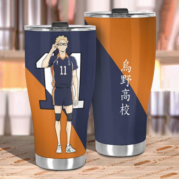 karasuno high tsukishima car tumbler cup custom anime haikyuu car accessories tshgk
