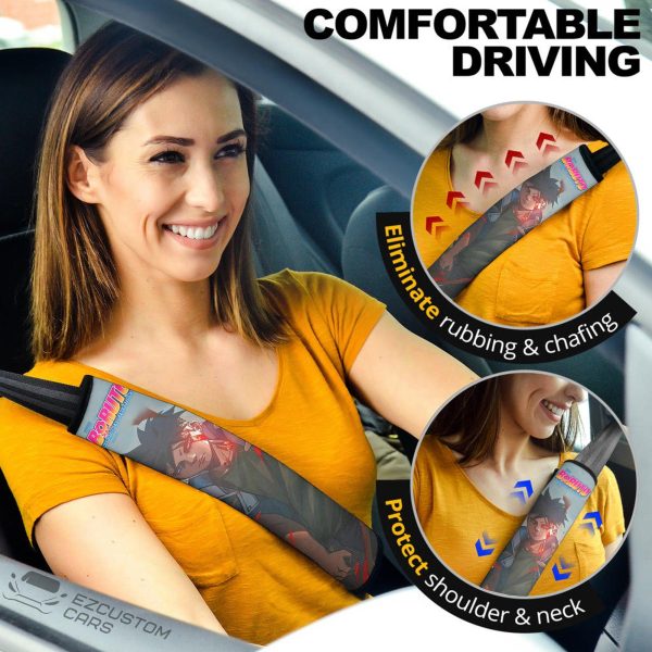 Kawaki Seat Belt Covers Custom Boruto Art Anime Car Accessories