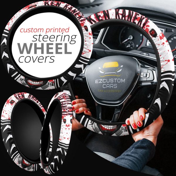 ken kaneki anime steering wheel cover custom tokyo ghoul anime car accessories dz7sv