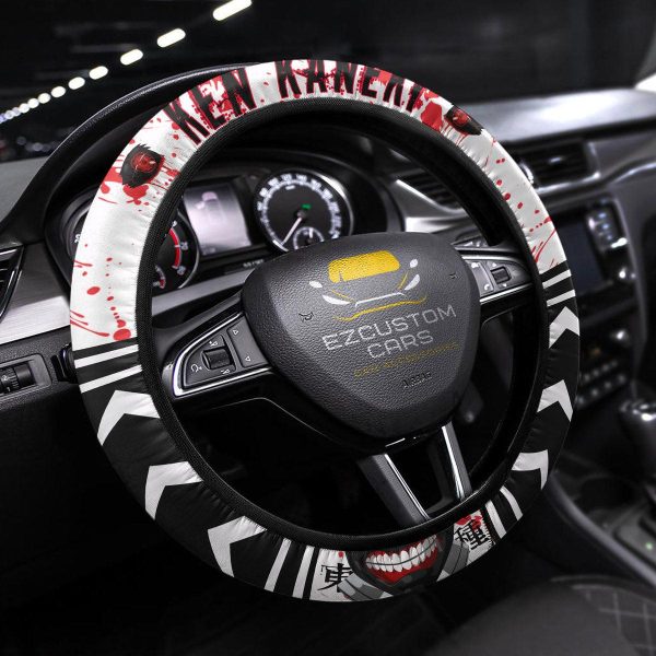 Ken Kaneki Anime Steering Wheel Cover Custom Tokyo Ghoul Anime Car Accessories Ken Kaneki Anime Steering Wheel Cover Custom Tokyo Ghoul Anime Car Accessories