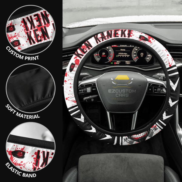 ken kaneki anime steering wheel cover custom tokyo ghoul anime car accessories wdas6