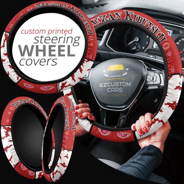 kibutsuji muzan anime steering wheel cover custom anime demon slayer car accessories xdovr