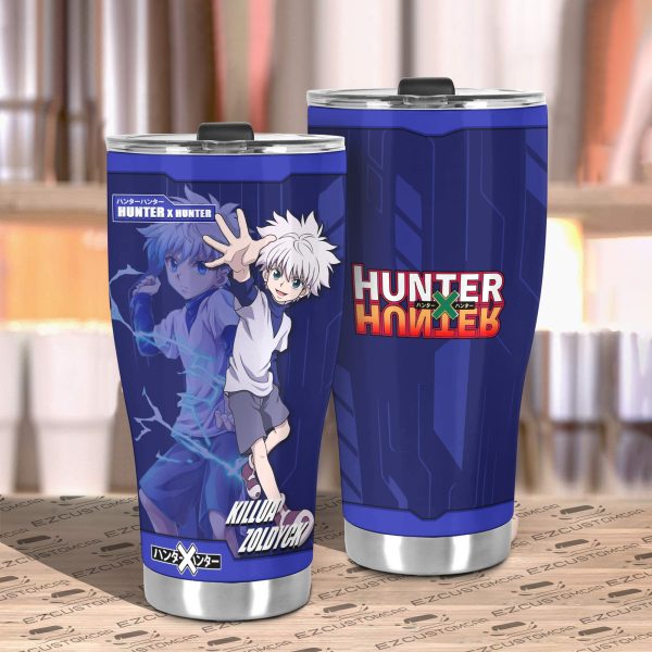 killua zoldyck travel mug gift idea for hunter x hunter fans pttna