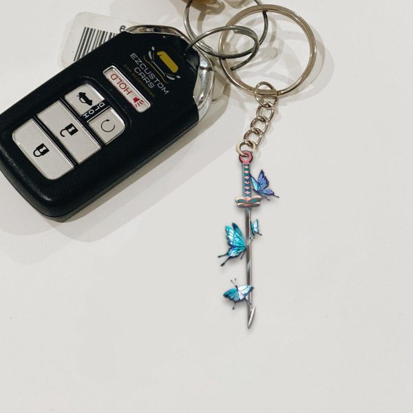 kochou shinobu car accessories custom anime demon slayer sword keychains 6vtcj
