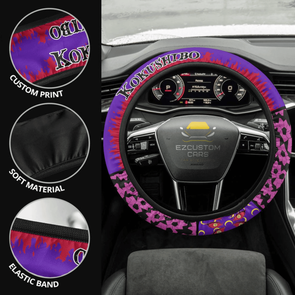 kokushibo anime steering wheel cover custom anime demon slayer car accessories hpg1f