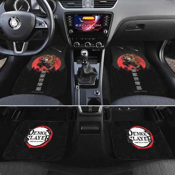 kyojuro rengoku demon slayer car floor mats qwony