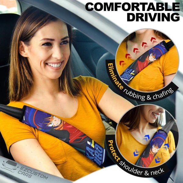 My Hero Academia Earphone Jack Seat Belt Covers Custom Kyoka Jiro Anime Car Accessories