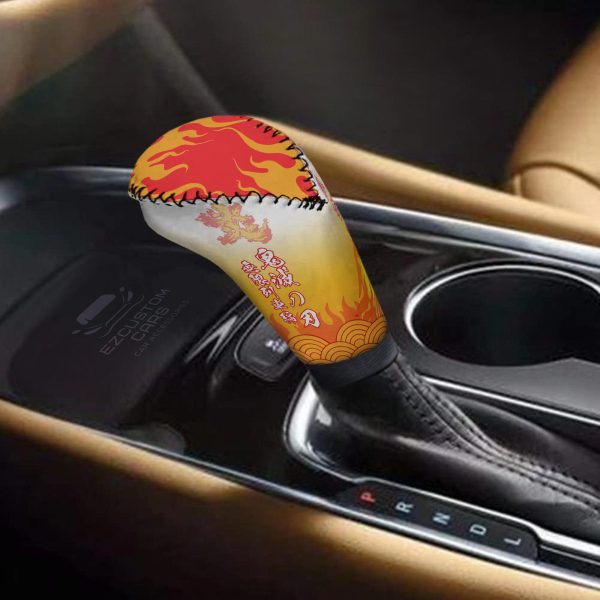 kyoujurou rengoku car shift knobs covers set custom demon slayer car accessories zsq2r
