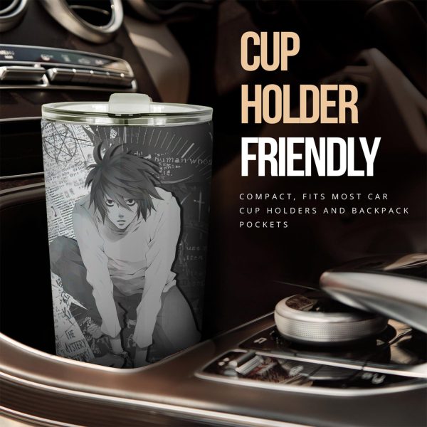 l lawliet car tumbler cup cutsom death note black white anime car accessories 2ux6x