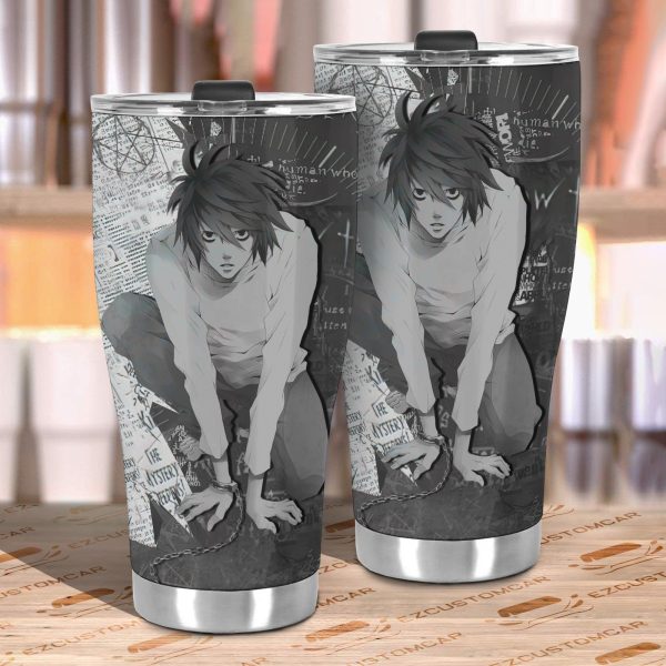 l lawliet car tumbler cup cutsom death note black white anime car accessories wgxmd