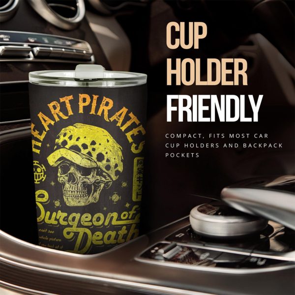 Law Art Stainless Steel Tumbler One Piece Anime Car Accessories