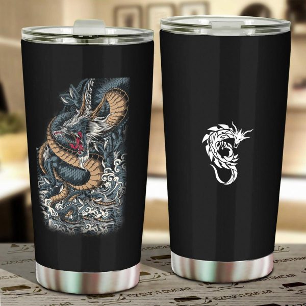 Purple Dragon Car Tumbler Cup Custom Dragon Car Accessories