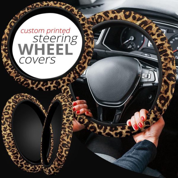 leopard brown anime steering wheel cover sm3tw
