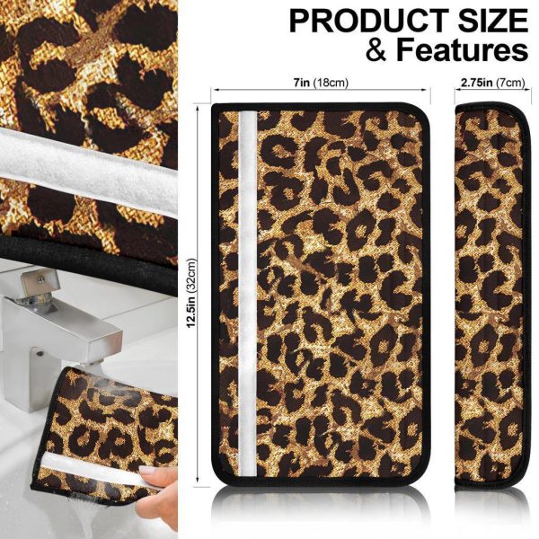 leopard brown custom seat belt covers r97b0