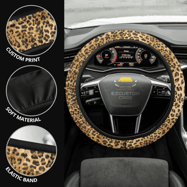leopard skin anime steering wheel cover custom animal car accessories j6m0z