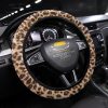 Leopard Skin Anime Steering Wheel Cover Custom Leopard Car Accessories