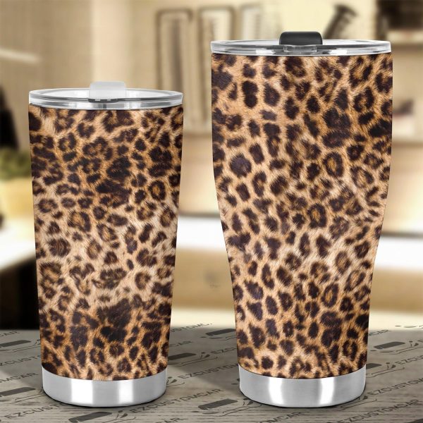 leopard skin car tumbler cup custom leopard car accessories bv98z