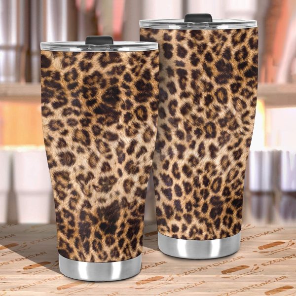 leopard skin car tumbler cup custom leopard car accessories cnx3p