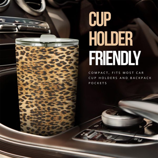 Leopard Skin Stainless Steel Tumbler Custom Animal Car Accessories