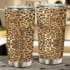 Leopard Skin Stainless Steel Tumbler Custom Animal Car Accessories