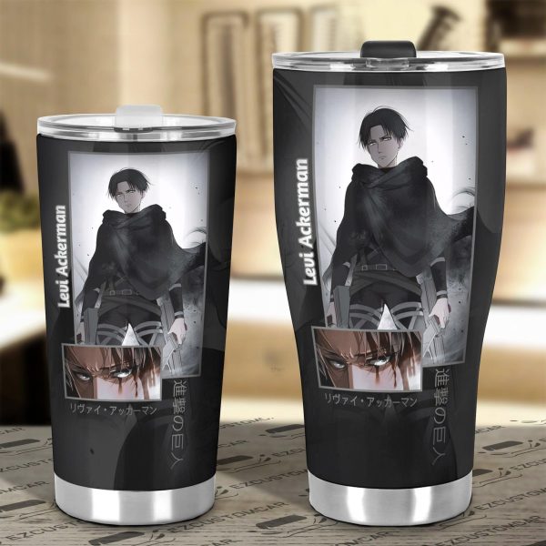 levi attack on titan car tumbler cup 8a1xh