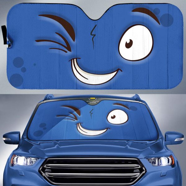 Not Confident Cartoon Eyes Car Sun Shade Custom Car Accessories